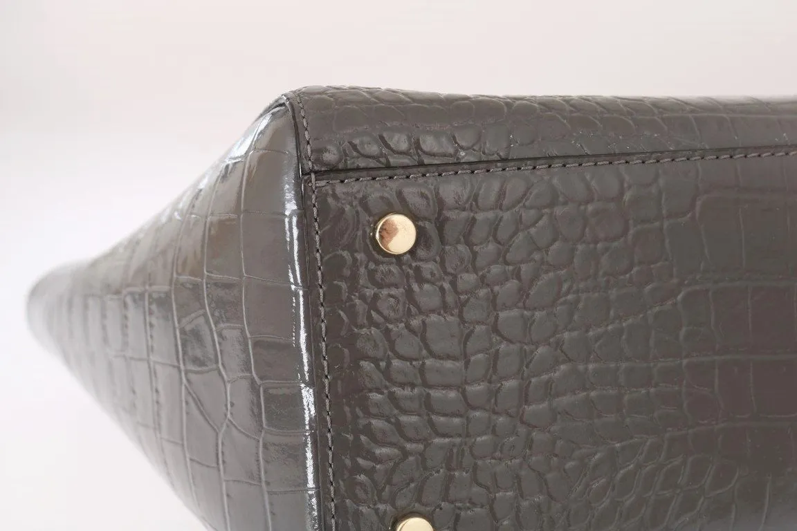 Gray Bristol Drive Croc ELISSA Shoulder Bag