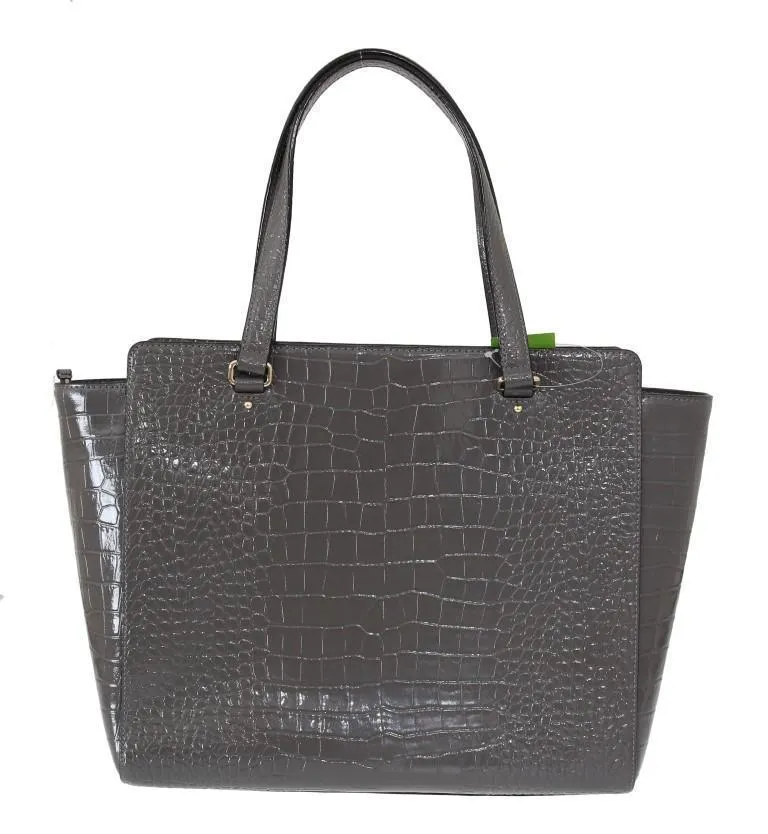 Gray Bristol Drive Croc ELISSA Shoulder Bag