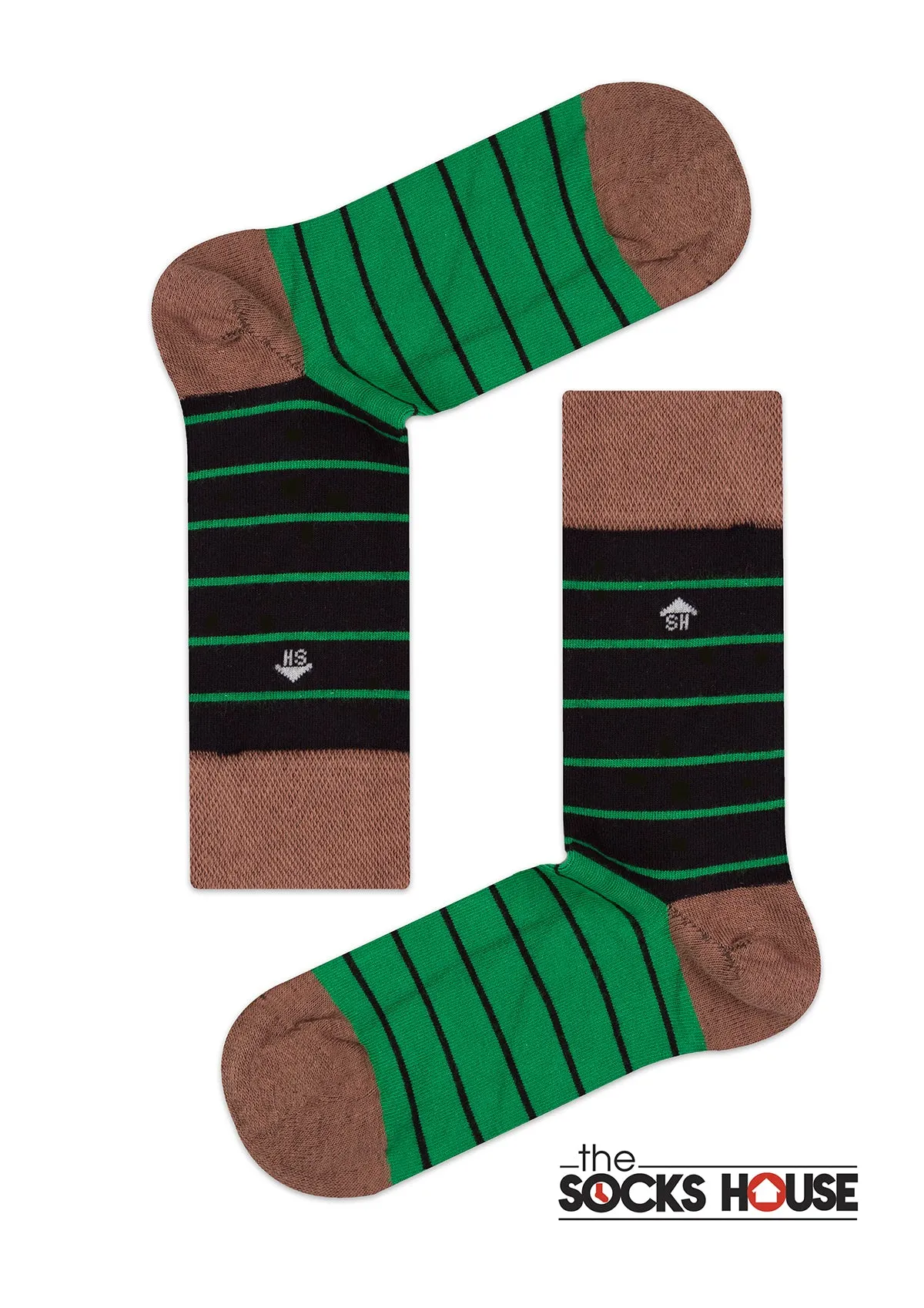 Green Black Stripes Design Men Bamboo Socks