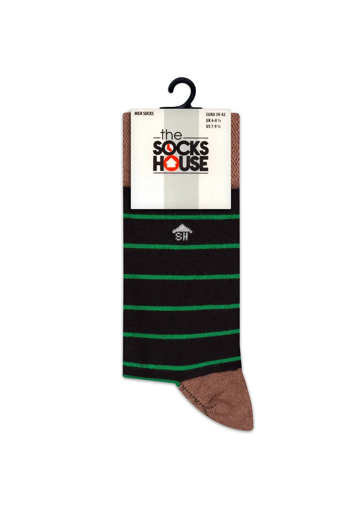 Green Black Stripes Design Men Bamboo Socks