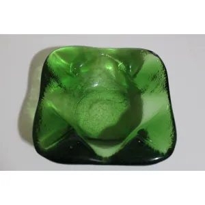 Green Crystal Rounded Square Ashtray