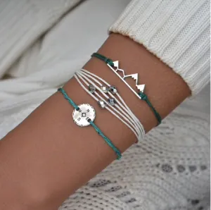 Green Silver Mountains Summer Bracelet Set