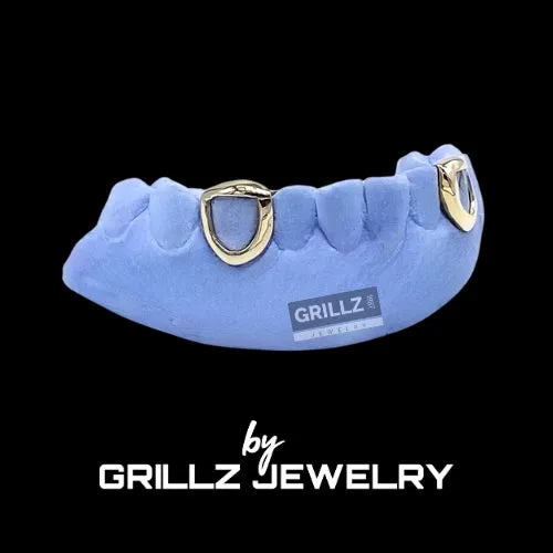 Grillz 2pc fang open face shiny