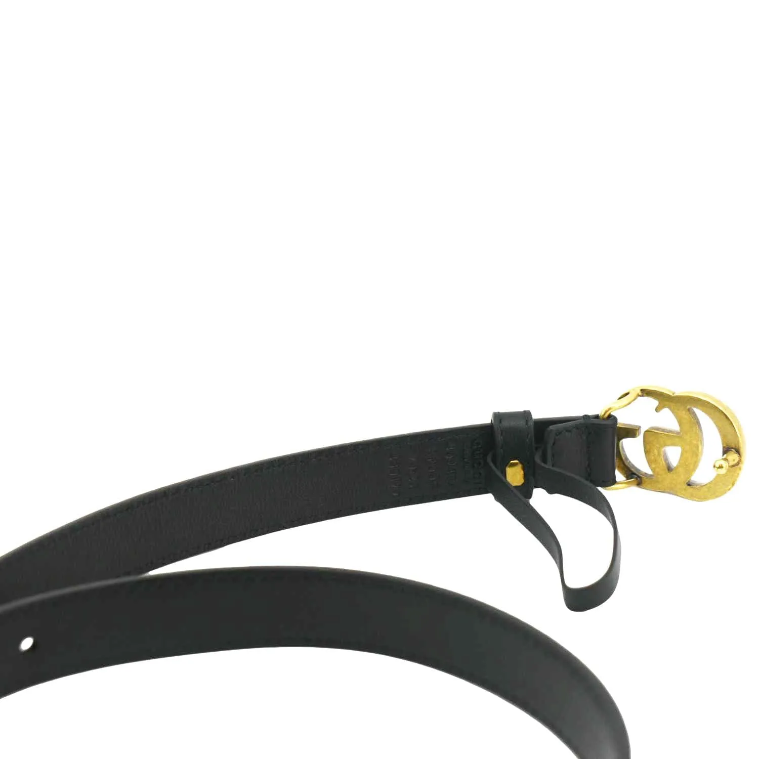 GUCCI Double G buckle Marmont Reversible Leather Belt Black 404912 Size 70.28