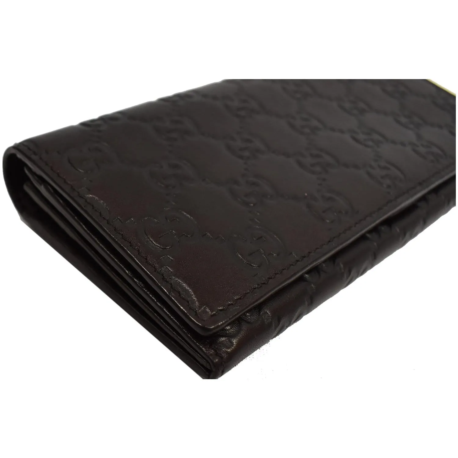 GUCCI Guccissima Continental Flap Wallet Black 233154
