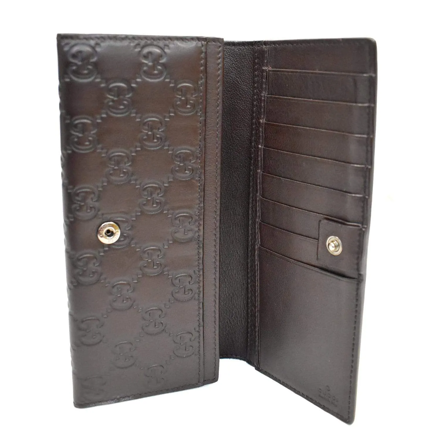 GUCCI Guccissima Continental Flap Wallet Black 233154