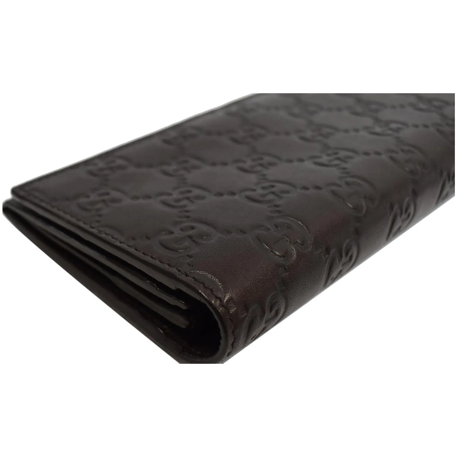GUCCI Guccissima Continental Flap Wallet Black 233154