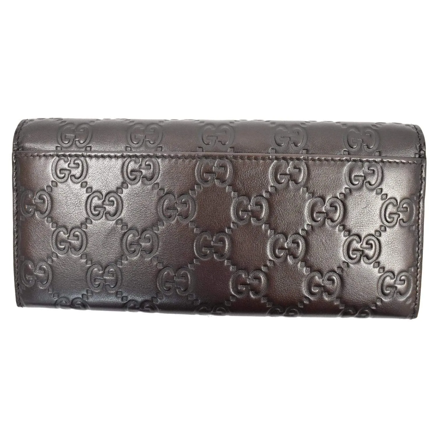 GUCCI Guccissima Continental Flap Wallet Black 233154