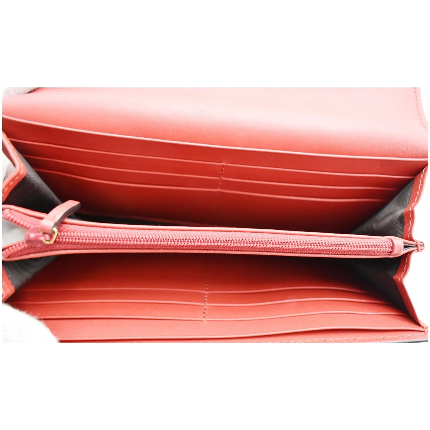 GUCCI Sylvie Continental Leather Wallet Red 476084 - Final Sale