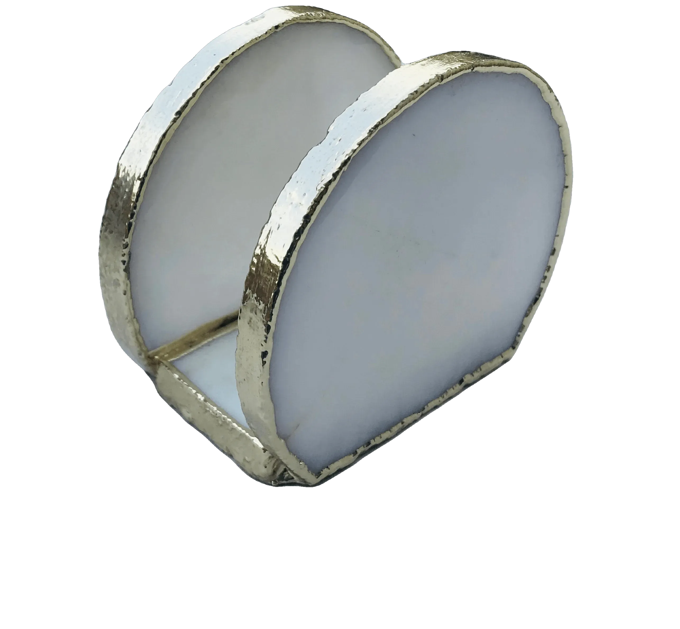 Hand Rounded White Agate Napkin Holder