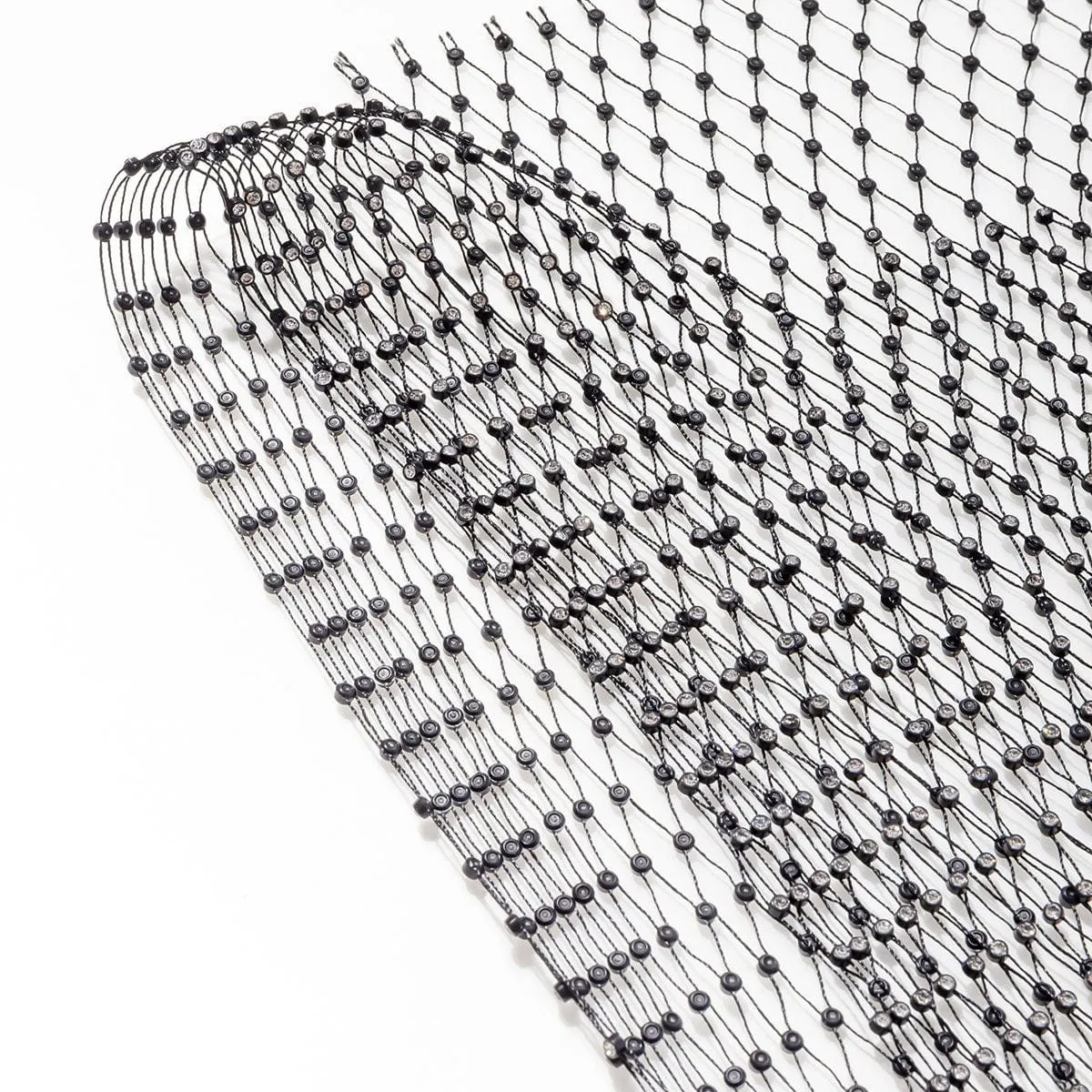 Handmade Rhinestone Fishnet See Through Mesh Cover Up Dress