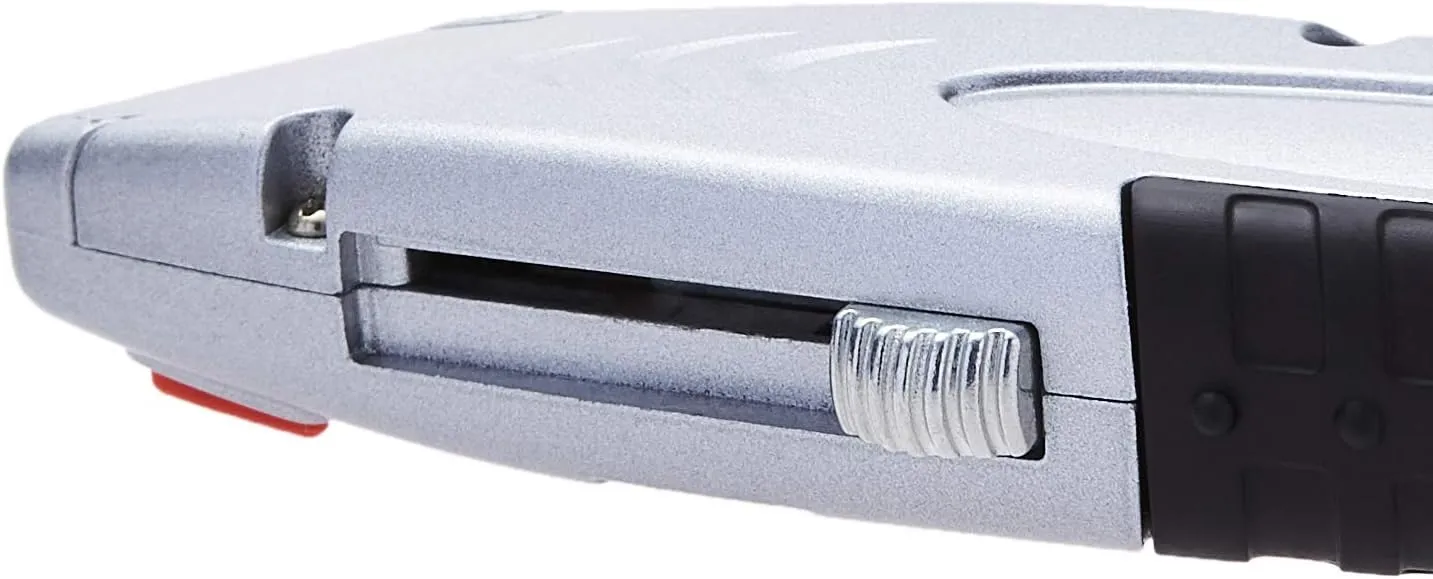 Heavy Duty Retractable Utility Knife with 3-Position Locking Blade, Auto-Load, Ergonomic Handle, 5 Replacement Blades