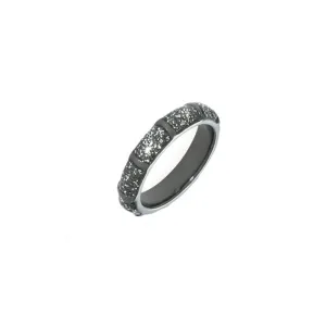 Hematite Stardust Segmented Bamboo Ring