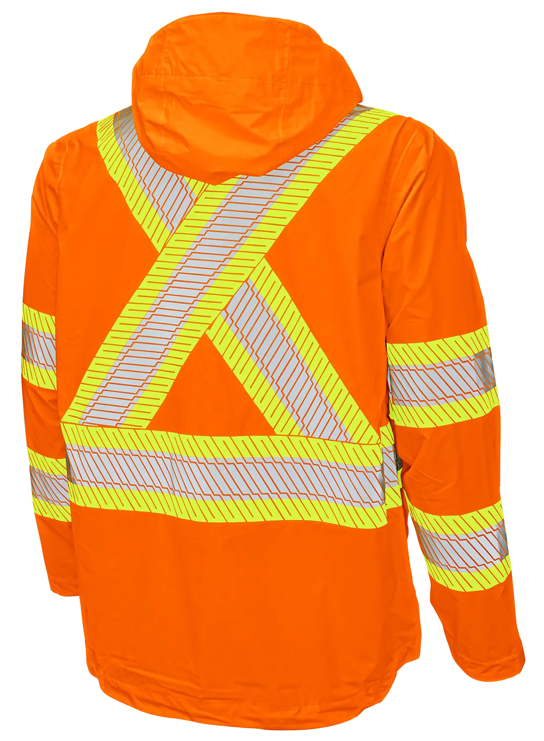 Hi-Vis Packable Ripstop Safety Rain Jacket by Tough Duck - Style SJ05