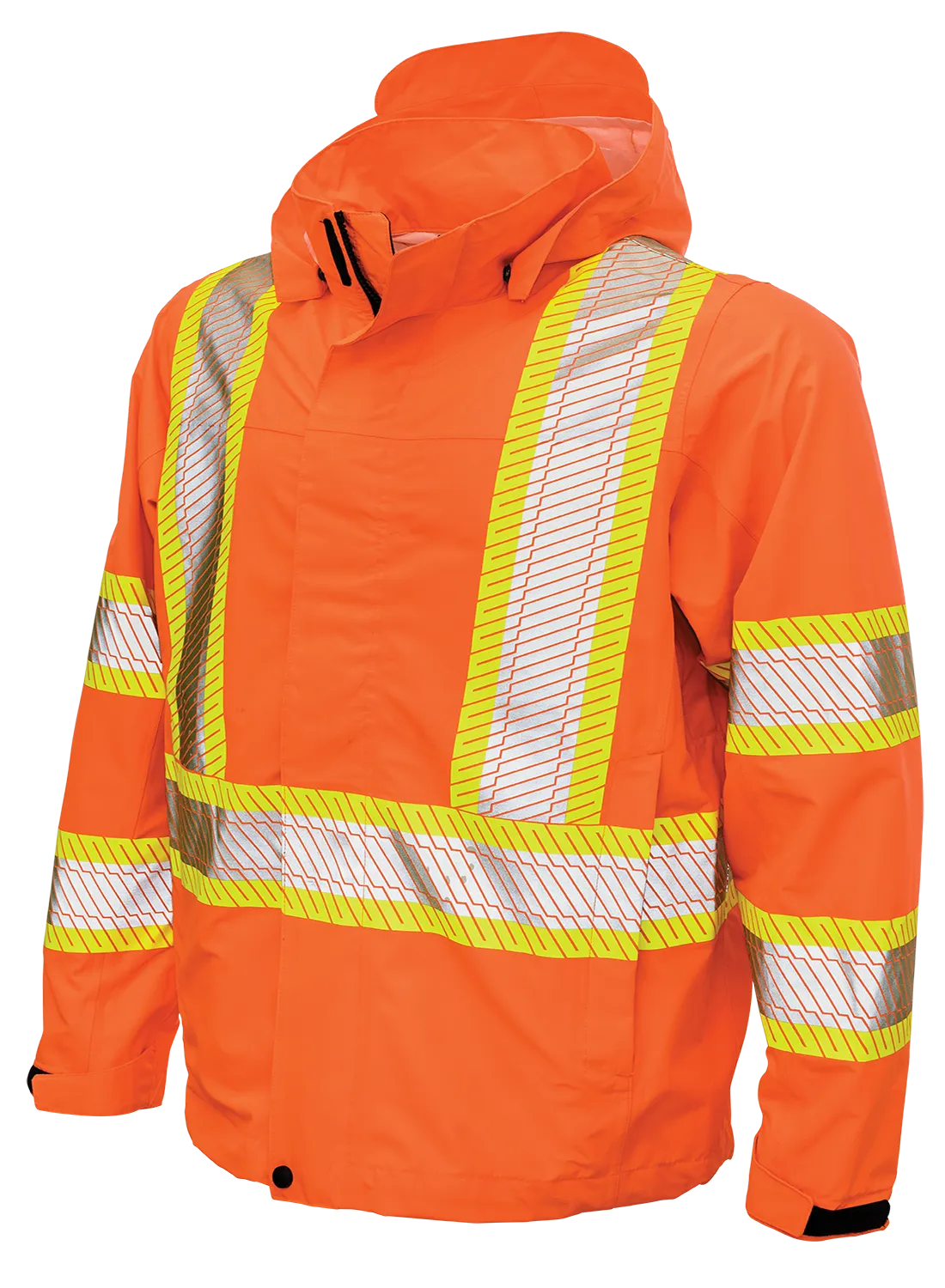 Hi-Vis Packable Ripstop Safety Rain Jacket by Tough Duck - Style SJ05