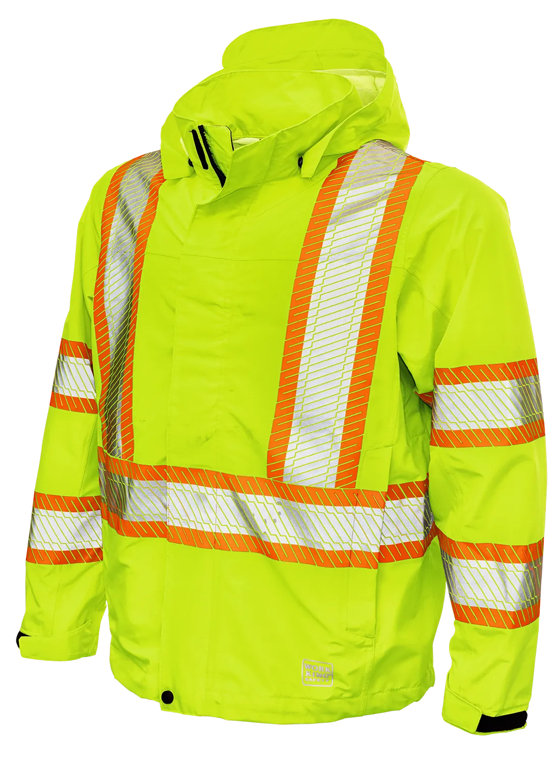 Hi-Vis Packable Ripstop Safety Rain Jacket by Tough Duck - Style SJ05