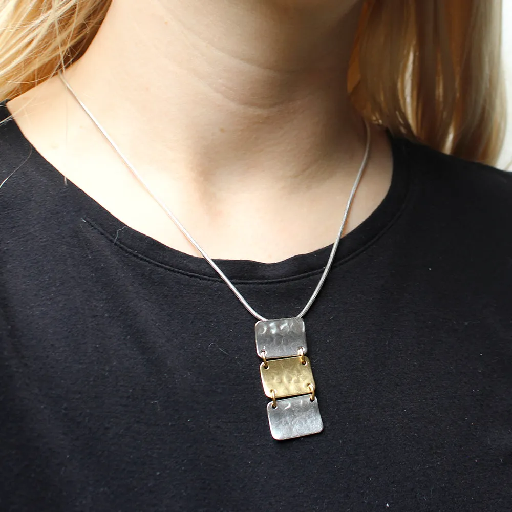 Hinged Rounded Rectangles Necklace