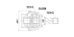 Inner Cv Joint Chev Utility 1.4,Opel Astra 140,160I,Corsa 140I,Kadett,Monza 1980-1984,1987-1993,1996-2004