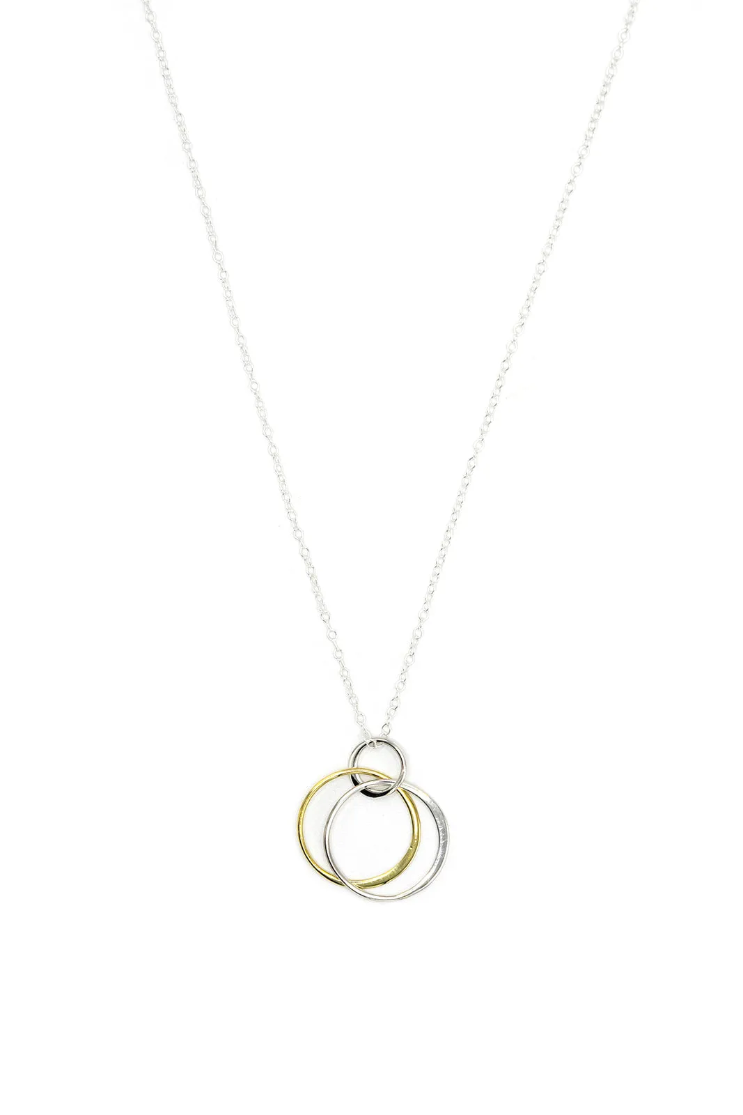 Interlocking Mixed Metal Circle Necklace