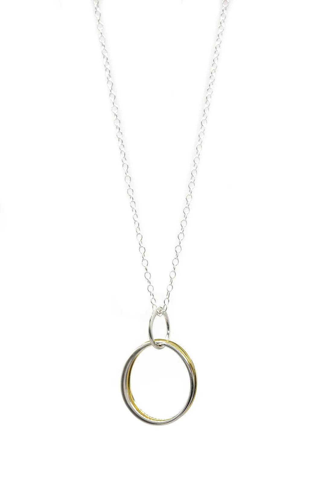 Interlocking Mixed Metal Circle Necklace