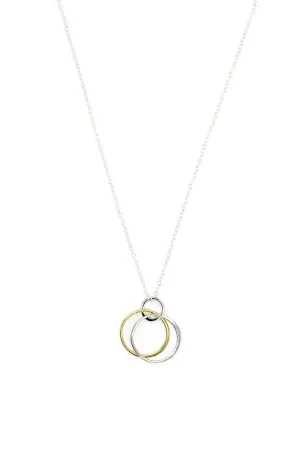 Interlocking Mixed Metal Circle Necklace