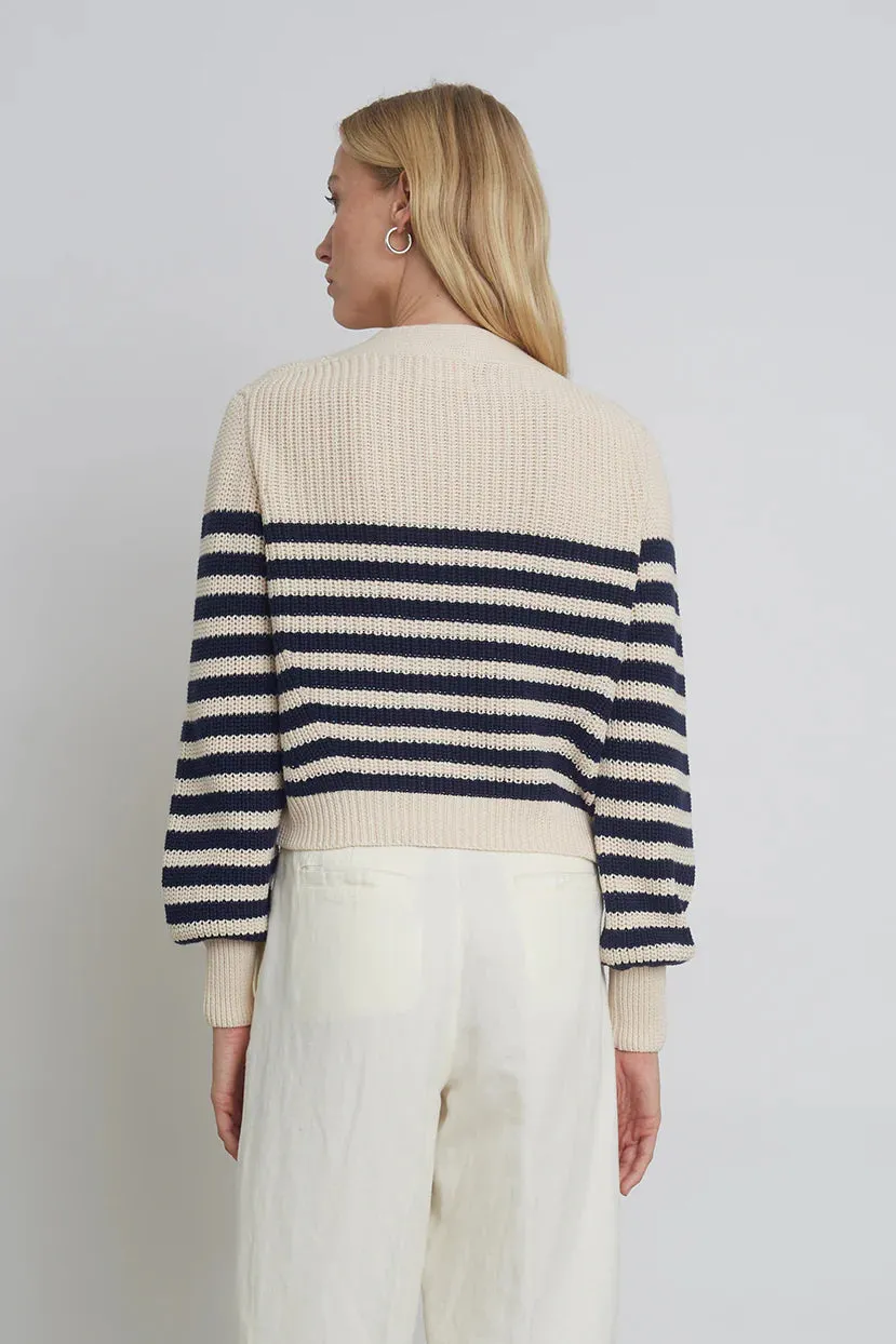 Isla Cardigan - Ivory/Navy