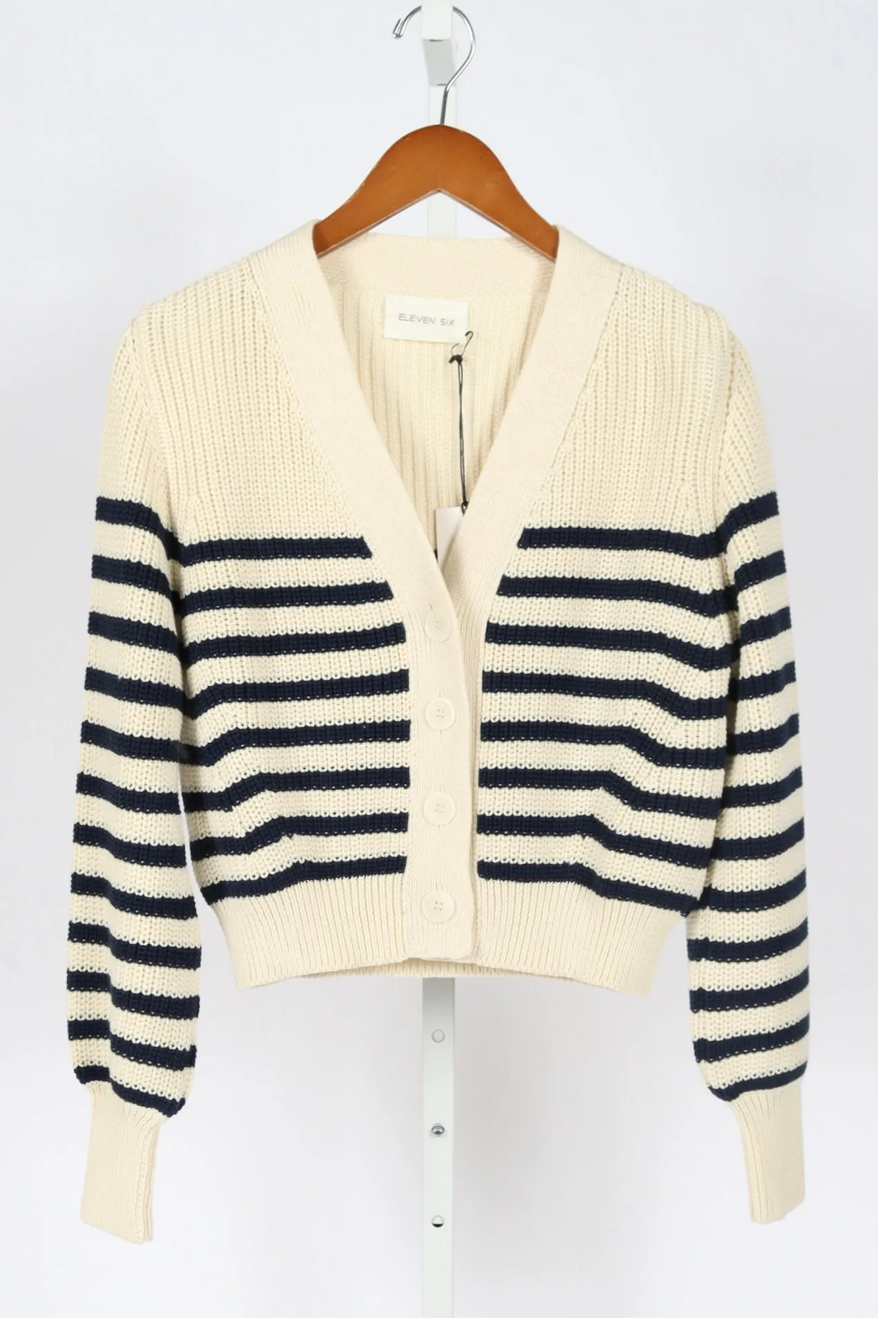 Isla Cardigan - Ivory/Navy