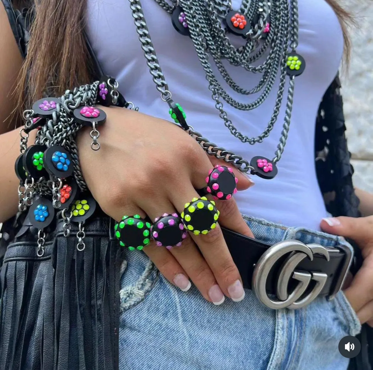 Italian long necklace by B.E. designer