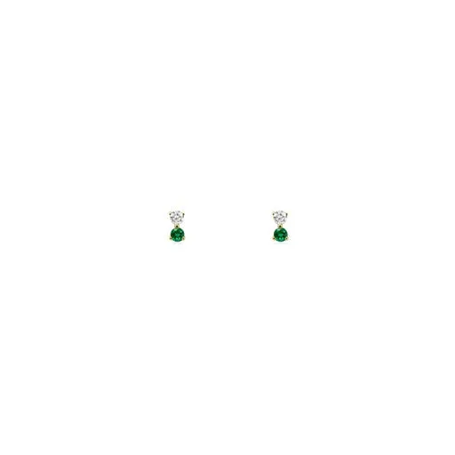Itty Bitty Diamond and Emerald Drop Studs