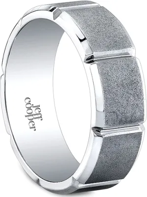 Jeff Cooper Satin Segmented Wedding Band-7.5mm
