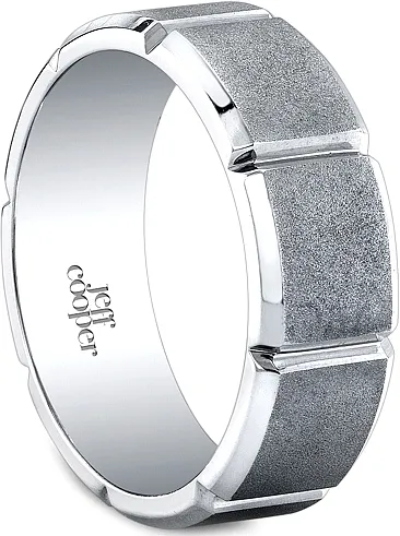 Jeff Cooper Satin Segmented Wedding Band-7.5mm