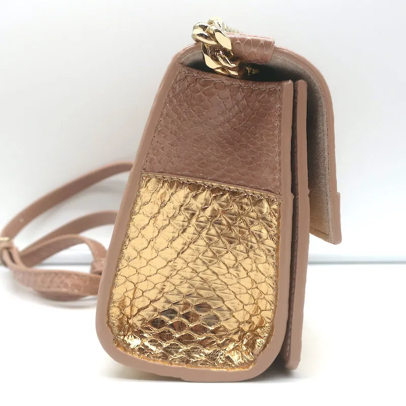 Jimmy Choo Rebel Mini Crossbody Bag Ballet Pink/Rose Gold Elaphe Snakeskin