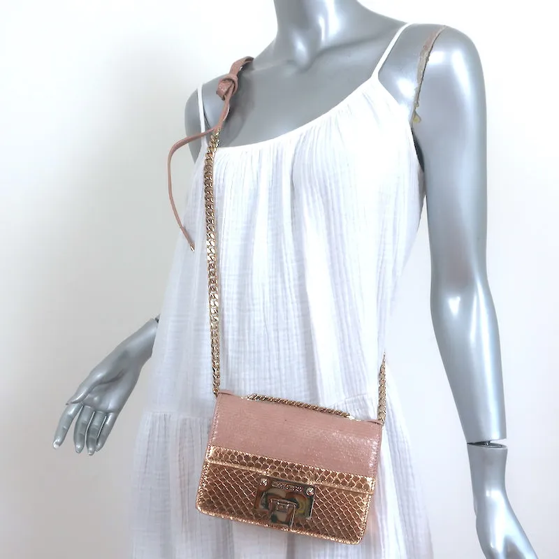 Jimmy Choo Rebel Mini Crossbody Bag Ballet Pink/Rose Gold Elaphe Snakeskin