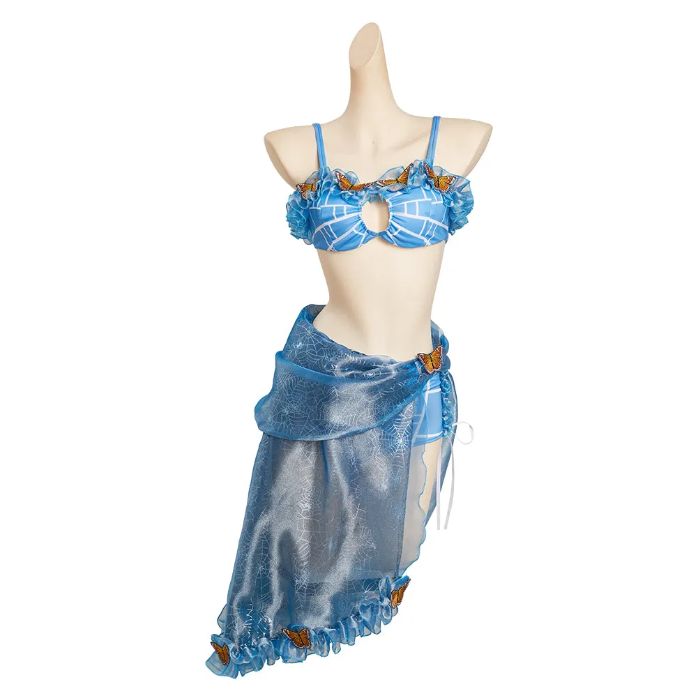 JoJo‘s Bizarre Adventure Jolyne Cujoh Swimsuit Cosplay Costume Bikini Top Beach Skirt Outfits Halloween Carnival Suit