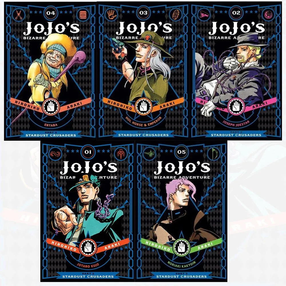 Jojo's Bizarre Adventure Part 3 Stardust Crusaders Vol(1-5) Collection 5 Books Set By Hirohiko Araki