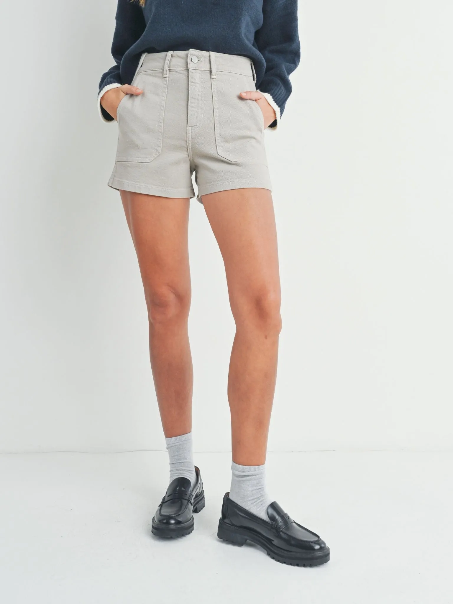 Just Black Moonstone High Rise Utility Cargo Short