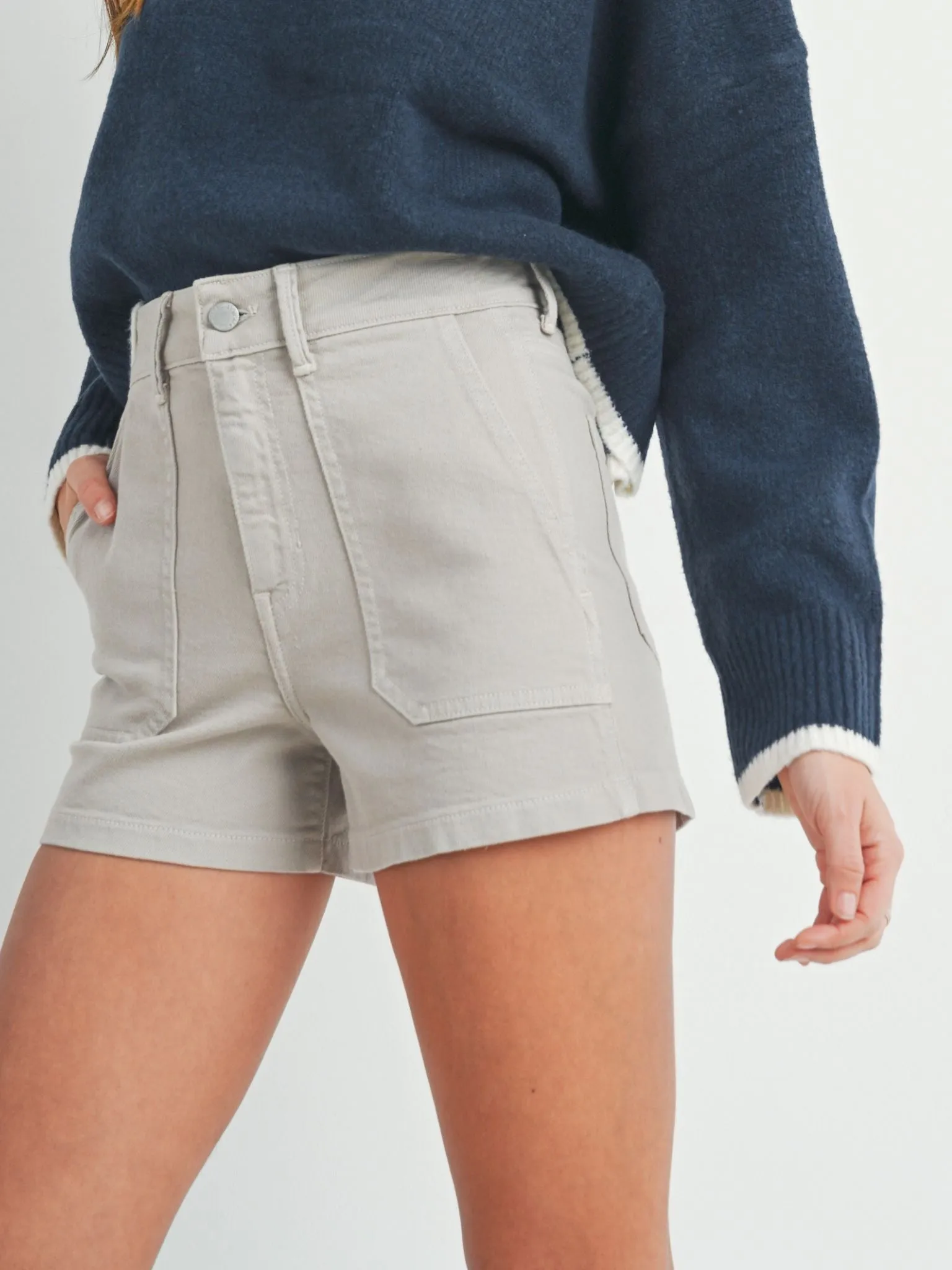 Just Black Moonstone High Rise Utility Cargo Short
