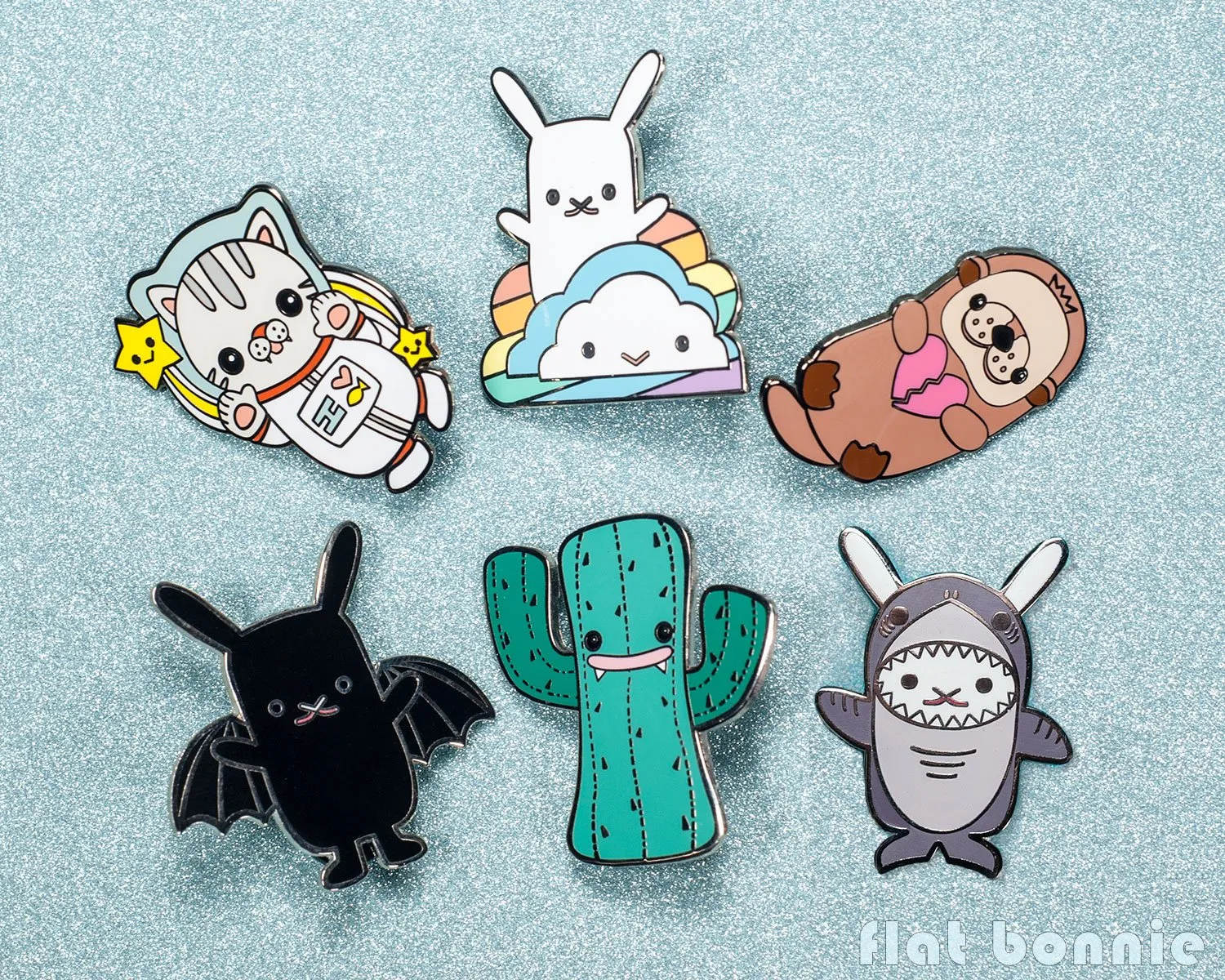 Kawaii Otter with Broken Heart - Cute otter enamel pin - Kawaii enamel pins - Cloisonné lapel pin