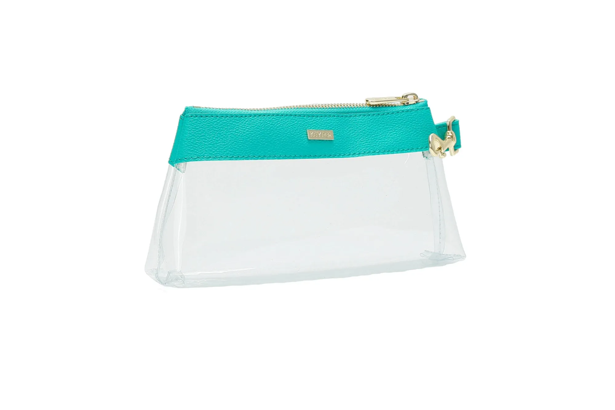 KEYPER Teal CLEAR BAG - Vegan Leather Trim