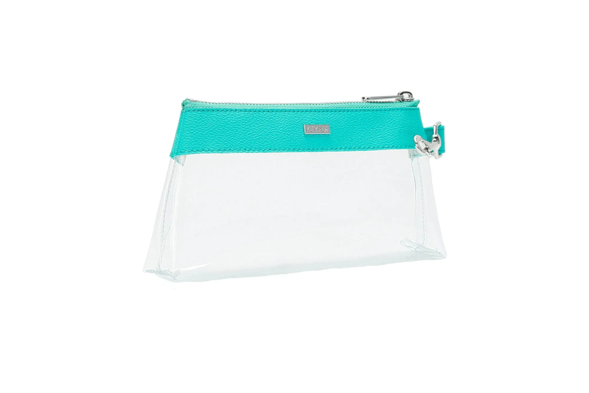 KEYPER Teal CLEAR BAG - Vegan Leather Trim