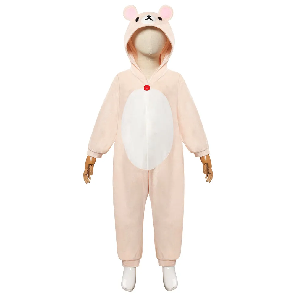 Kids Children Rilakkuma‘s Theme Park Adventure Rilakkuma Cosplay Costume Jumpsuit Sleepwear Outfits Halloween Carnival Suit