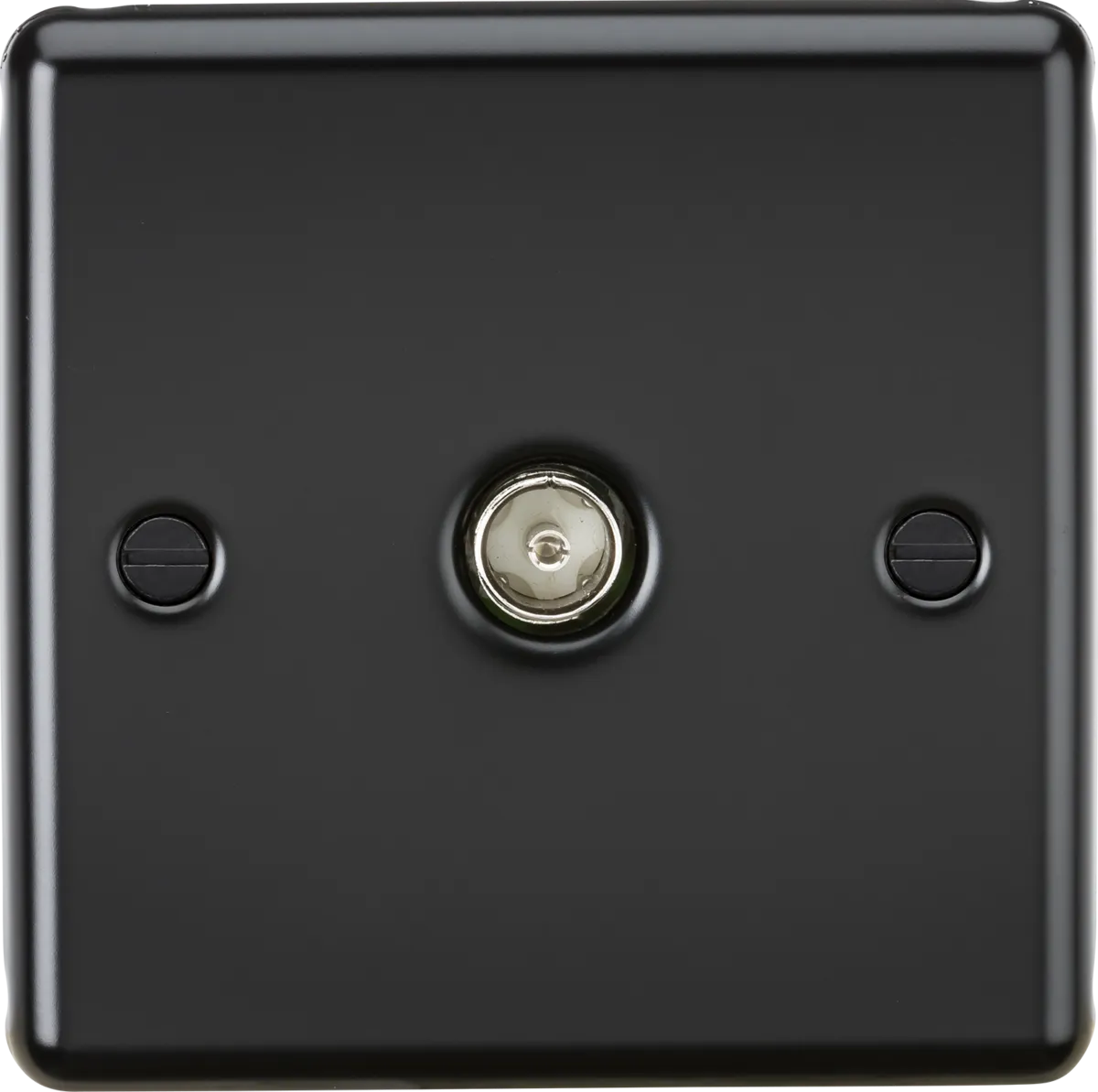Knightsbridge CL010MB Rounded Edge TV Outlet (Non-Isolated) - Matt Black