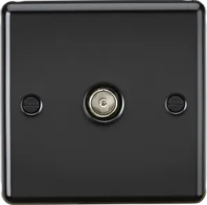Knightsbridge CL010MB Rounded Edge TV Outlet (Non-Isolated) - Matt Black