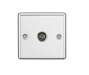 Knightsbridge CL010PC Rounded Edge TV Outlet (Non-Isolated) - Polished Chrome