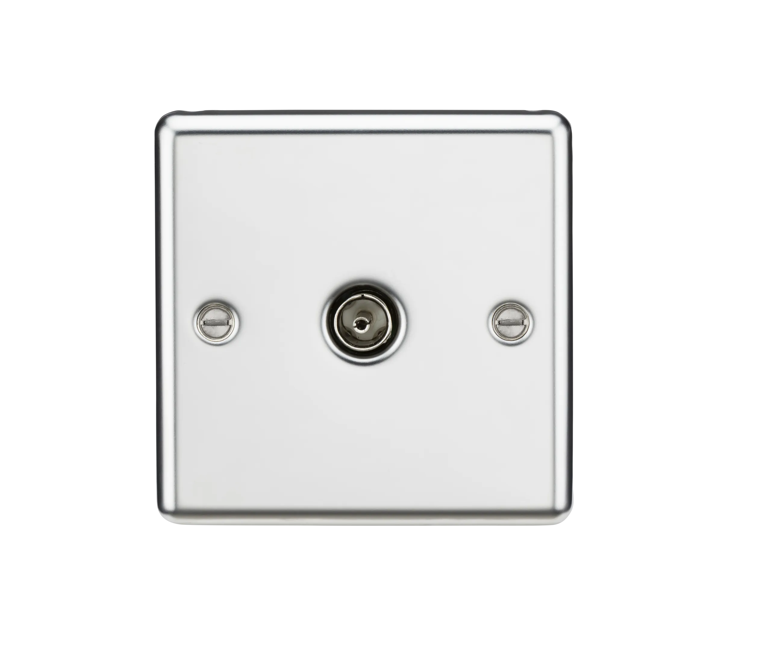Knightsbridge CL010PC Rounded Edge TV Outlet (Non-Isolated) - Polished Chrome