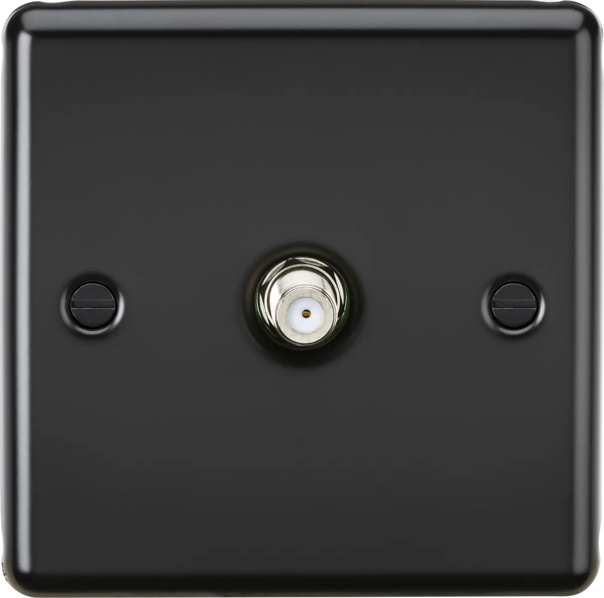 Knightsbridge CL015MB Rounded Edge SAT TV Outlet - Matt Black