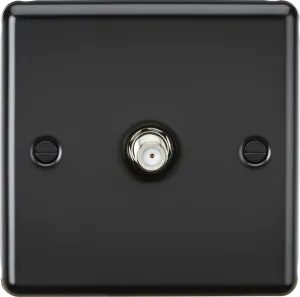 Knightsbridge CL015MB Rounded Edge SAT TV Outlet - Matt Black