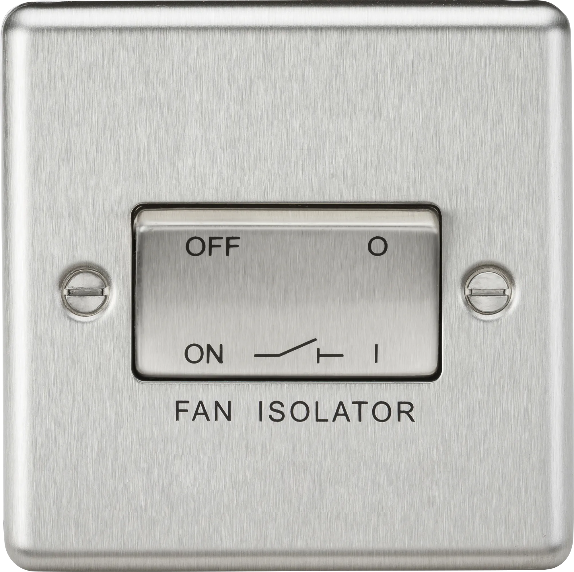 Knightsbridge CL11BC Rounded Edge 10AX 3 Pole Fan Isolator Switch - Brushed Chrome