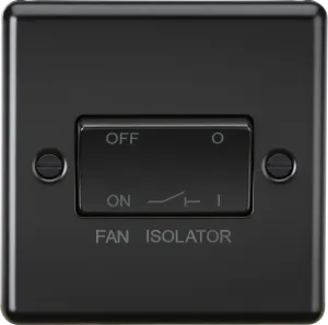 Knightsbridge CL11MBB Rounded Edge 10AX 3 Pole Fan Isolator Switch - Matt Black