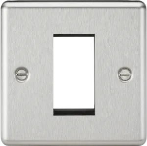 Knightsbridge CL1GBC Rounded Edge 1G Modular Faceplate - Brushed Chrome